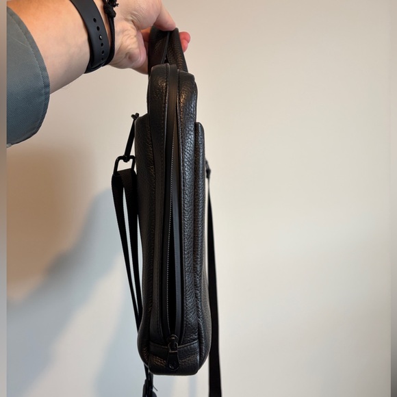 Men's Black Italian Leather Briefcase - Classic Style - Grams(28) - Picture 2 of 7